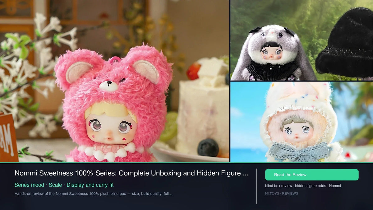 Nommi Sweetness 100% Series: Complete Unboxing and Hidden Figure Odds — Hi.toys editorial cover