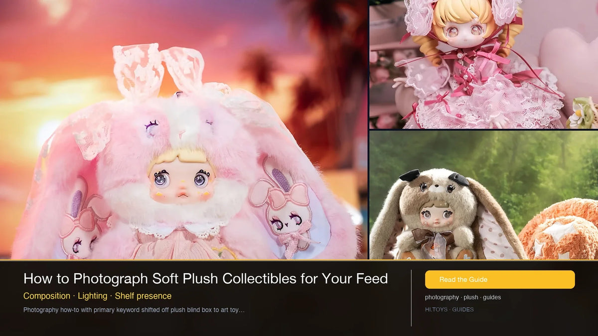 How to Photograph Soft Plush Collectibles for Your Feed — Hi.toys editorial cover