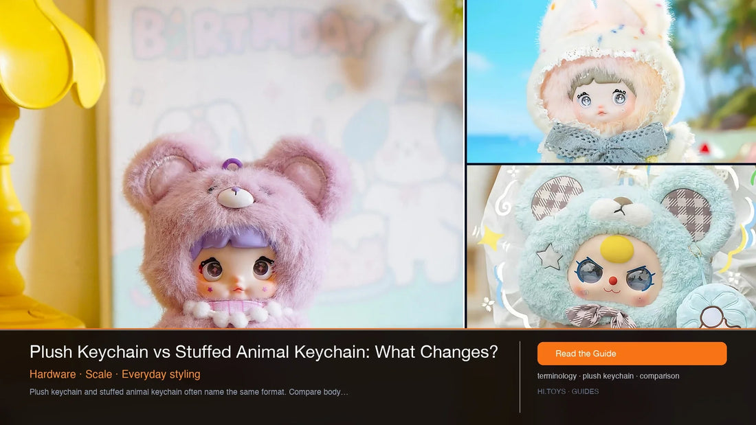 Plush Keychain vs Stuffed Animal Keychain: What Changes? — Hi.toys editorial cover