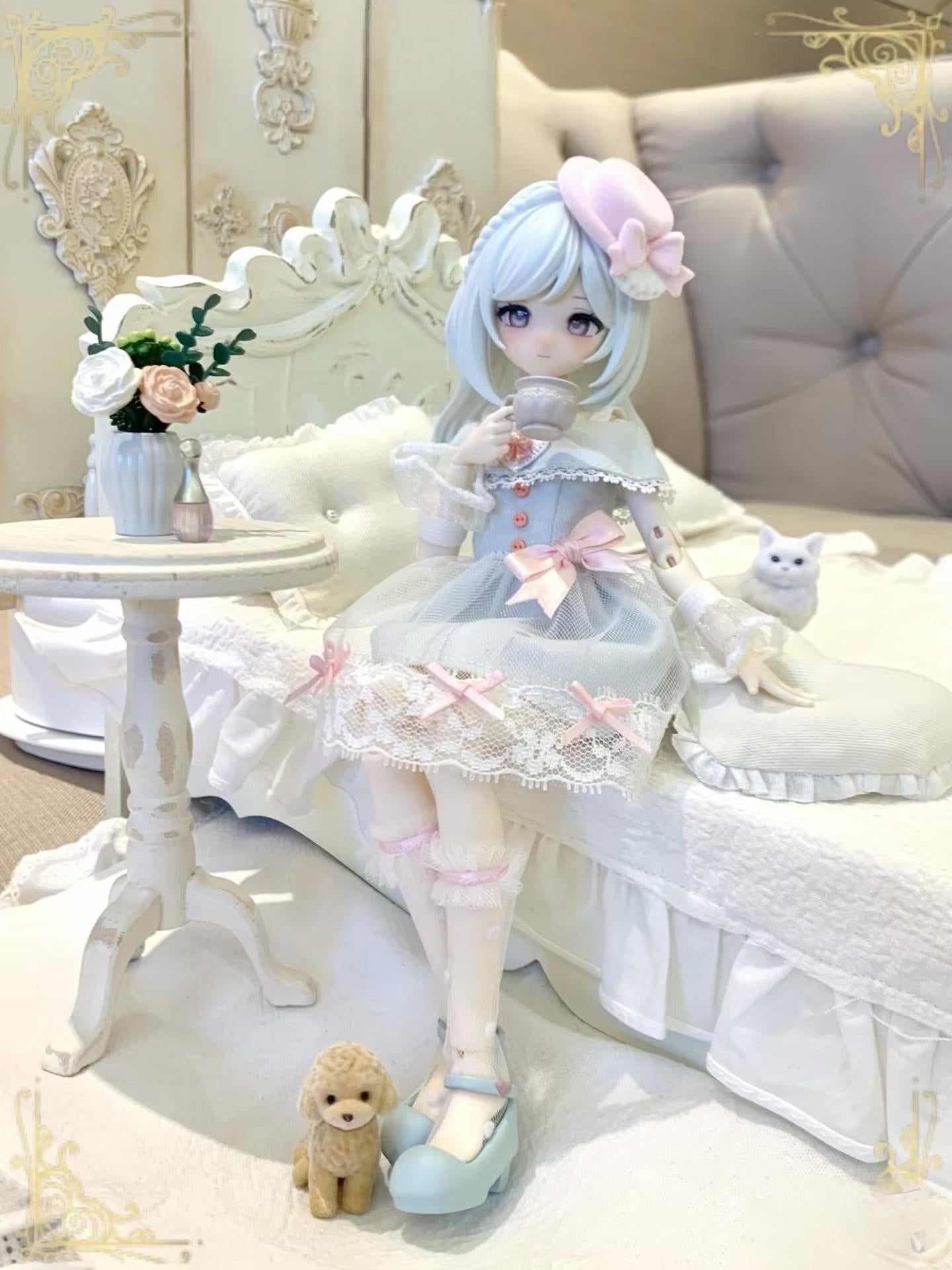 Good Night, Ojosama - Awayuki&Shintou Series Special Sixth Batch BJD Action FIgure Blind Box Collectible 1/8 Bonnie Ball Jointed Doll, Cute Dress Up Doll with Joints, Collection Action Figure for Birthday Christmas