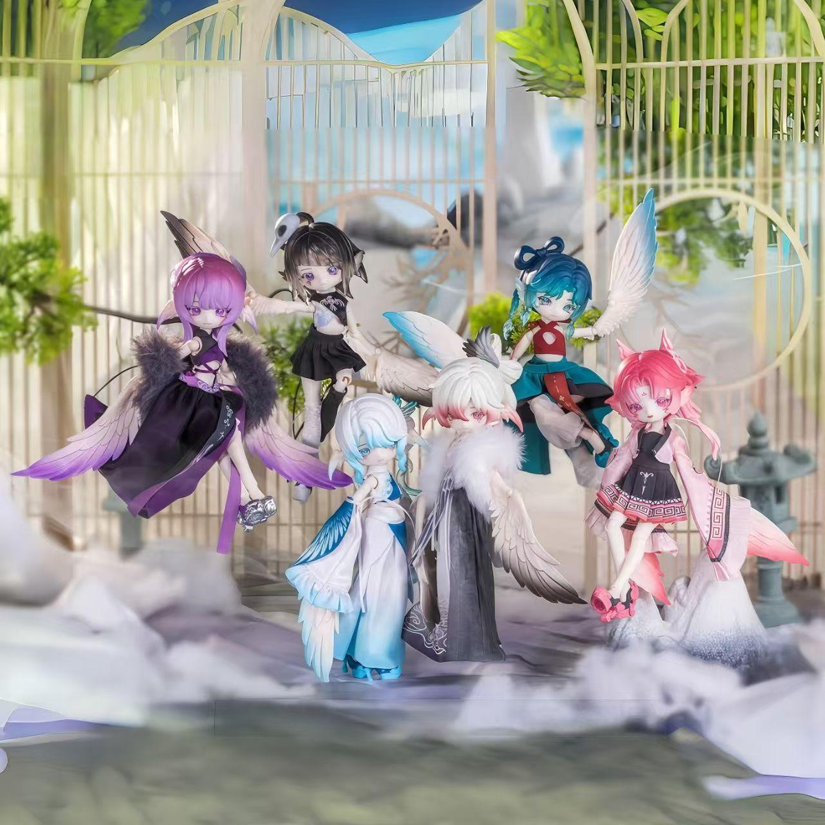 Lulua Cloud Feather Pavilion 25cm BJD Blind Box - Boxed Articulated Character Model Figure, Cute Collectible for Doll Enthusiasts, Includes 1 Unit & 1 Mini Care Guide, Articulated Figures