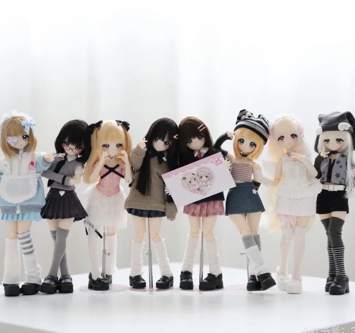 New Style Touch My Bangs Series Undrilled BJD Blind Box - 1/8 Bonnie Action Figure Doll, Cute Collectible Poseable Figurine, Scale Articulated Figure for Toys & Hobbies