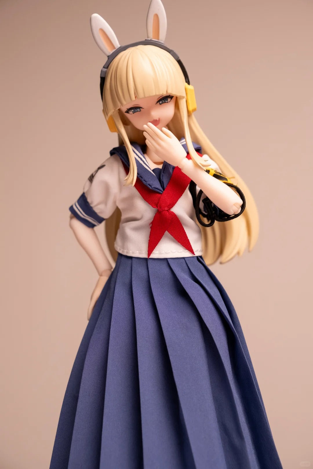 "Mao Tu" Rabbit-Ear Headset Sailor Suit Articulated Figure – Includes Interchangeable Faceplates, Tactical Accessories, and Trendy Collectible Doll Elements.