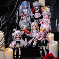 NYSSA Nessa Gothic Nightmare Series Articulated Doll 12-inch BJD Character with Dark Details PVC ABS Cotton Fiber Gradient Painting 7 Items Including Hidden Zombie Bride