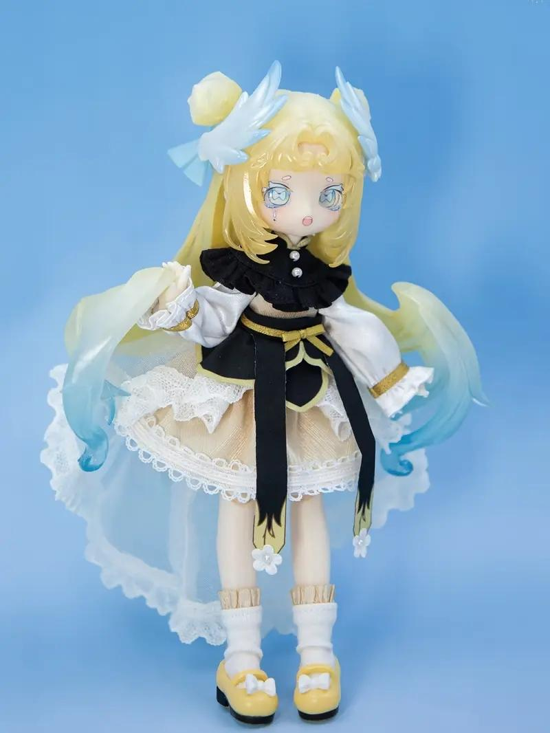 KIKURA "Echoes of Eon" Healing Series 1/12 BJD Blind Box - Unisex Multi Jointed Collectible PVC Cartoon Toy, Approx. 15cm Posable Movable Doll Model, Translucent Gradient Hair, 1/72 Secret Chance, Single Box (1pc) for Collectors