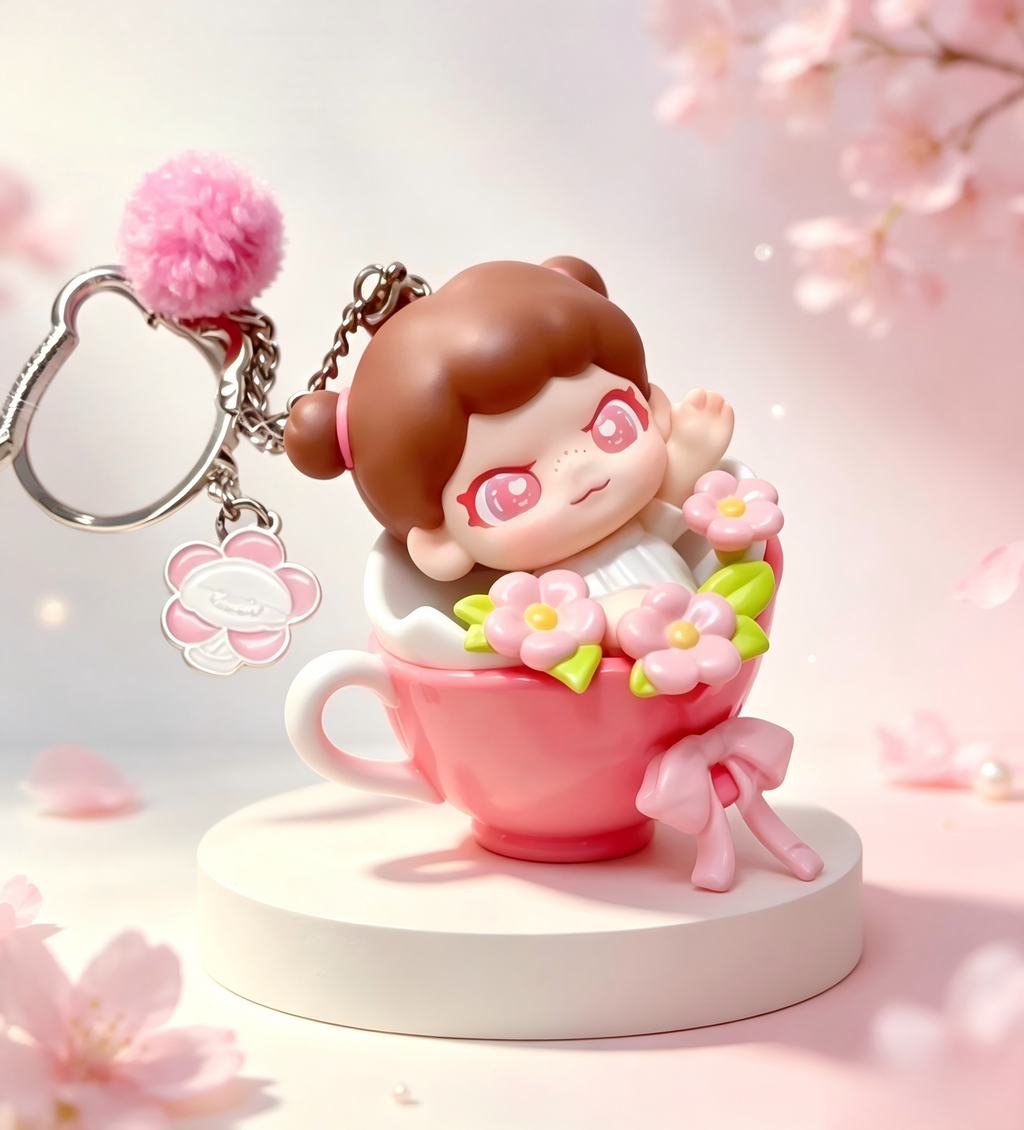 Little Time Series Flowers for You Keychain Charm – packaging or display