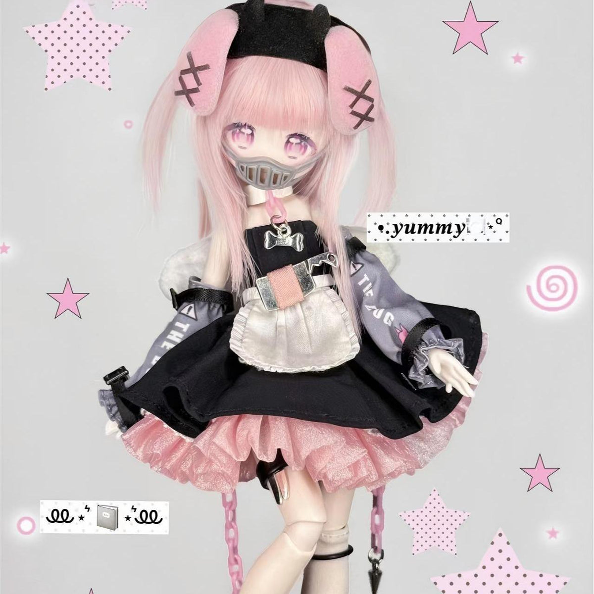 1/8 Scale Horror Character Figurine - High-Quality Action Figure Doll with Sweet-Horror Look, Implanted Hair, Collectible Articulated Model, Vinyl Figurine Collectible, Unisex Toy for Photography, House Decoration (Doll Community Enthusiasts)