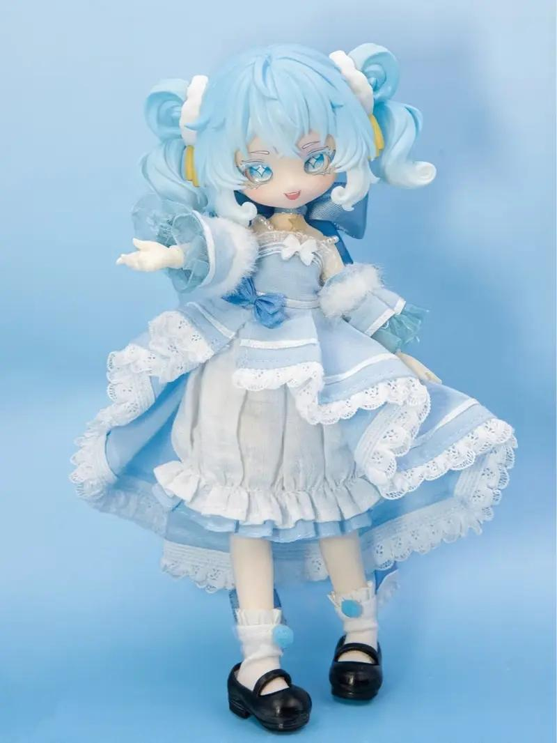 KIKURA "Echoes of Eon" Healing Series 1/12 BJD Blind Box - Unisex Multi Jointed Collectible PVC Cartoon Toy, Approx. 15cm Posable Movable Doll Model, Translucent Gradient Hair, 1/72 Secret Chance, Single Box (1pc) for Collectors