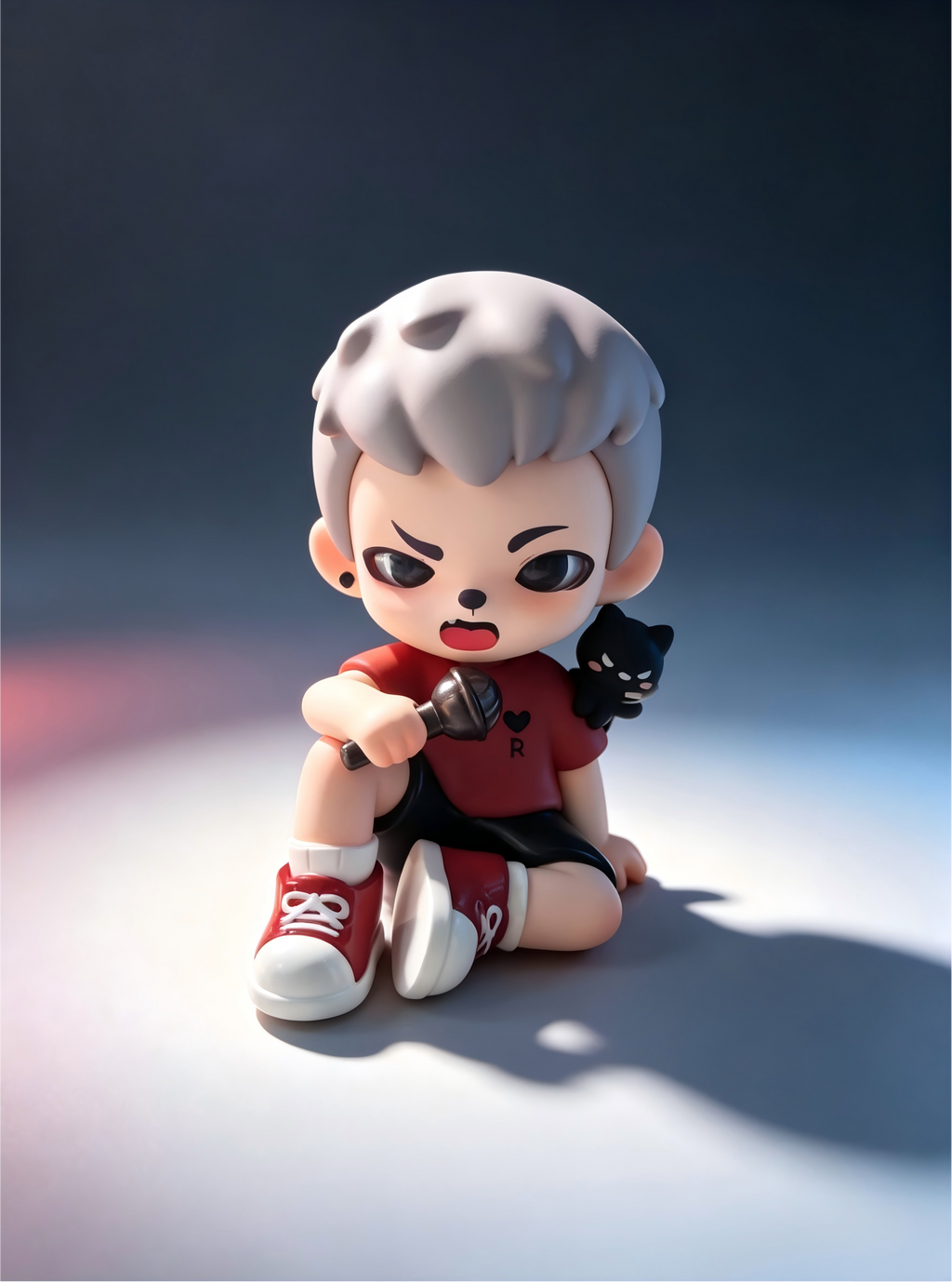 Rayan Rapper Figurine – Hip-Hop Themed Designer Toy, Ideal for Desktop Decor, Collecting, or Gifting.