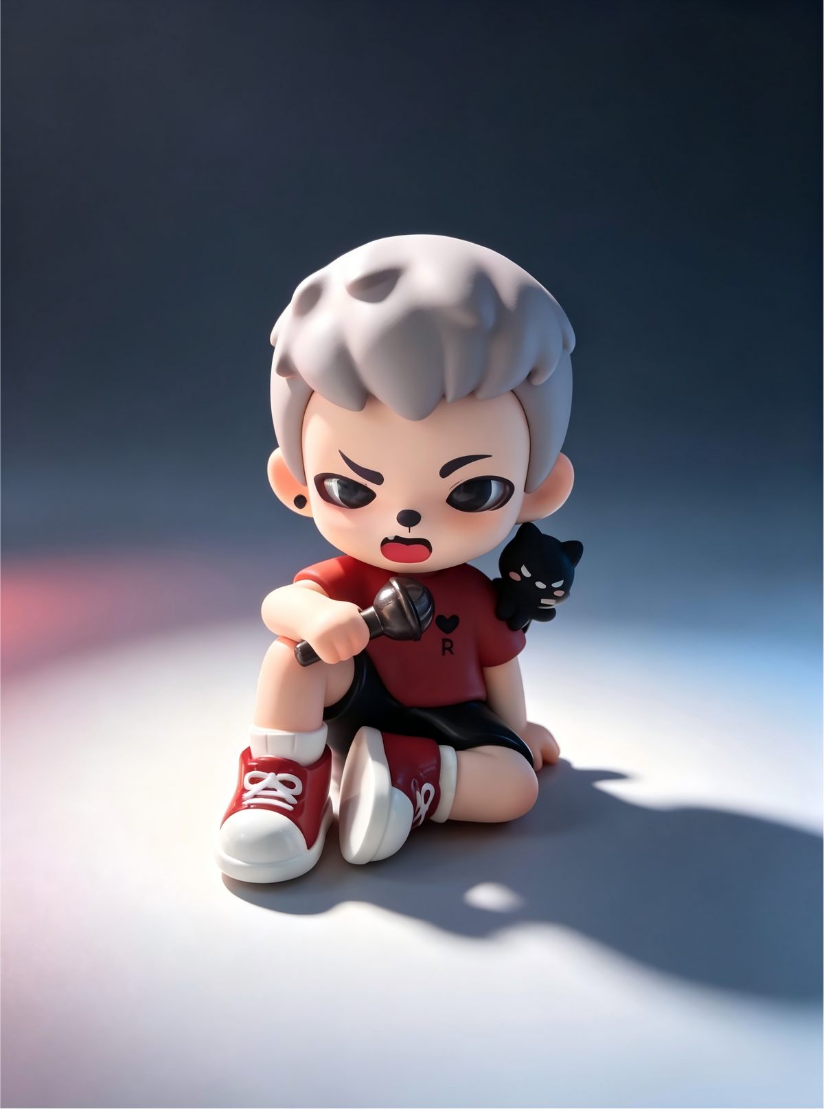 Rayan Rapper Figurine – Hip-Hop Themed Designer Toy, Ideal for Desktop Decor, Collecting, or Gifting.