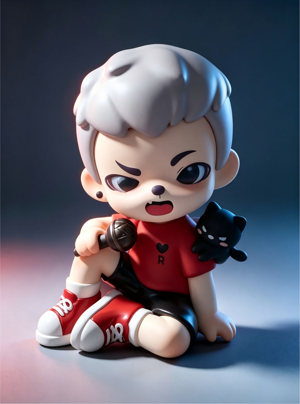 Rayan Rapper Figurine – Hip-Hop Themed Designer Toy, Ideal for Desktop Decor, Collecting, or Gifting.