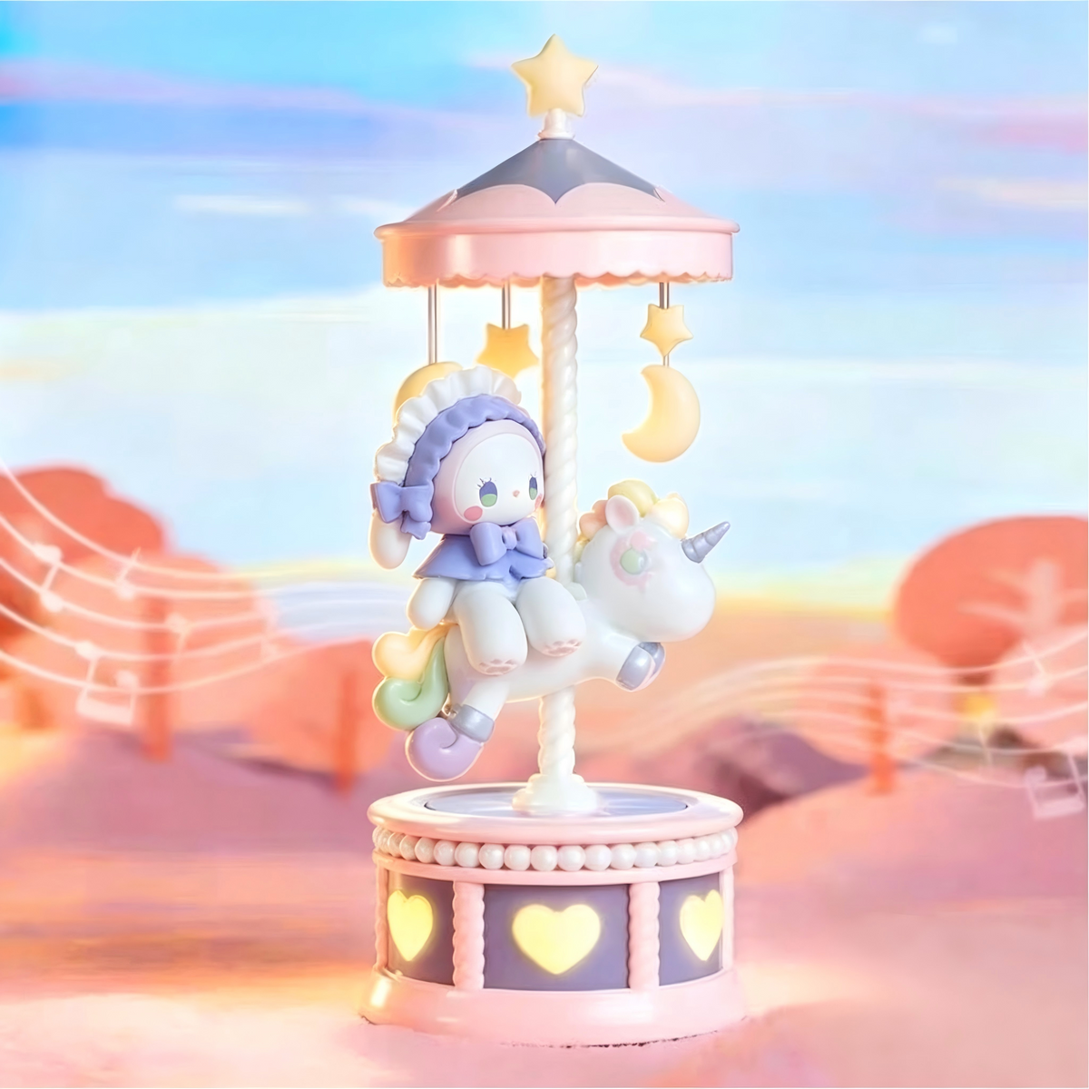 EMMA Enchanted Forest Dreamy Pony Music Box – Cute Rotating Carousel Music Box – Desktop Ornament & Birthday Gift