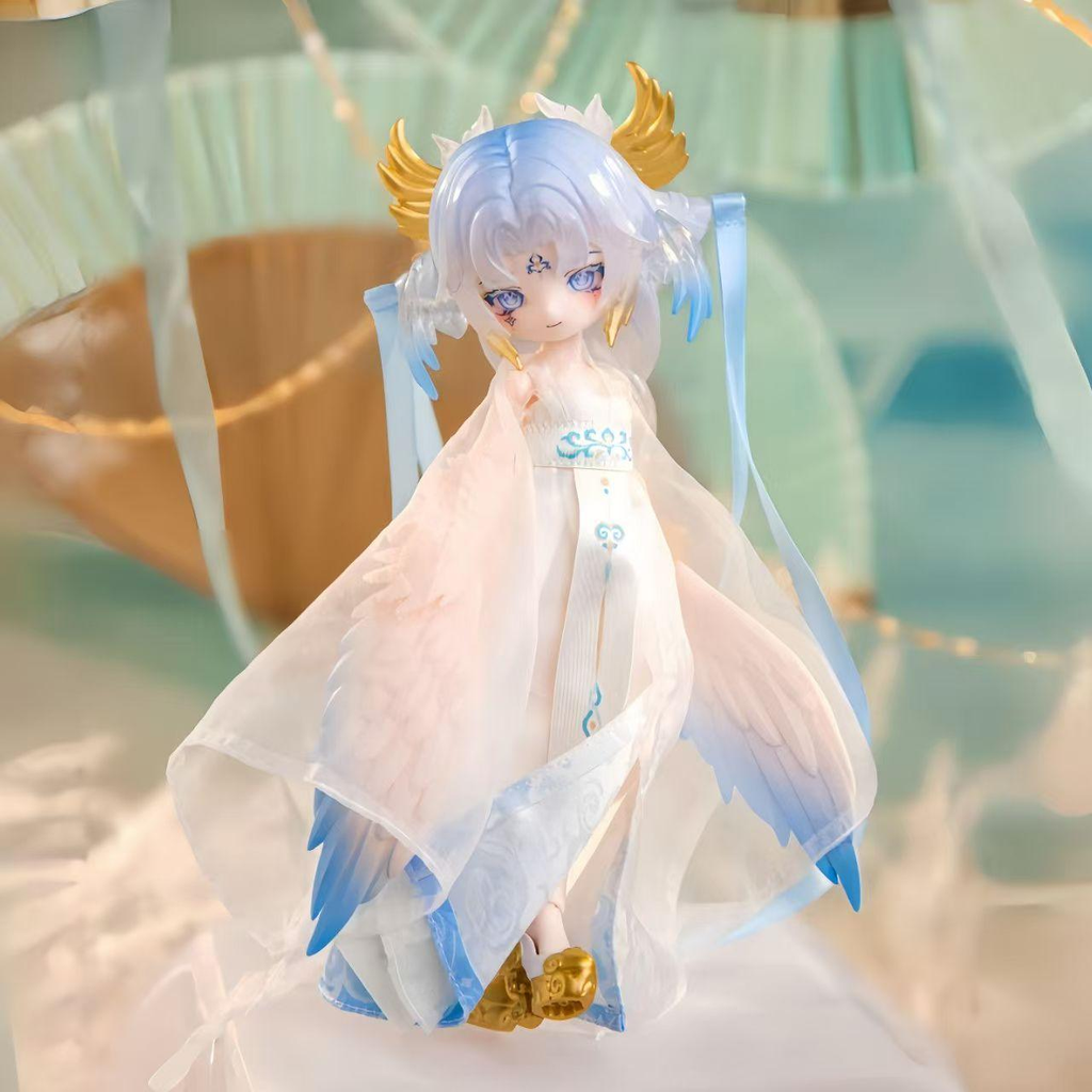 Lulua Cloud Feather Pavilion 25cm BJD Blind Box - Boxed Articulated Character Model Figure, Cute Collectible for Doll Enthusiasts, Includes 1 Unit & 1 Mini Care Guide, Articulated Figures