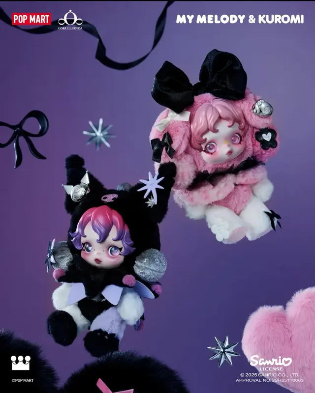 SKULLPANDA × KUROMI & MY MELODY Vinyl Plush Pendant