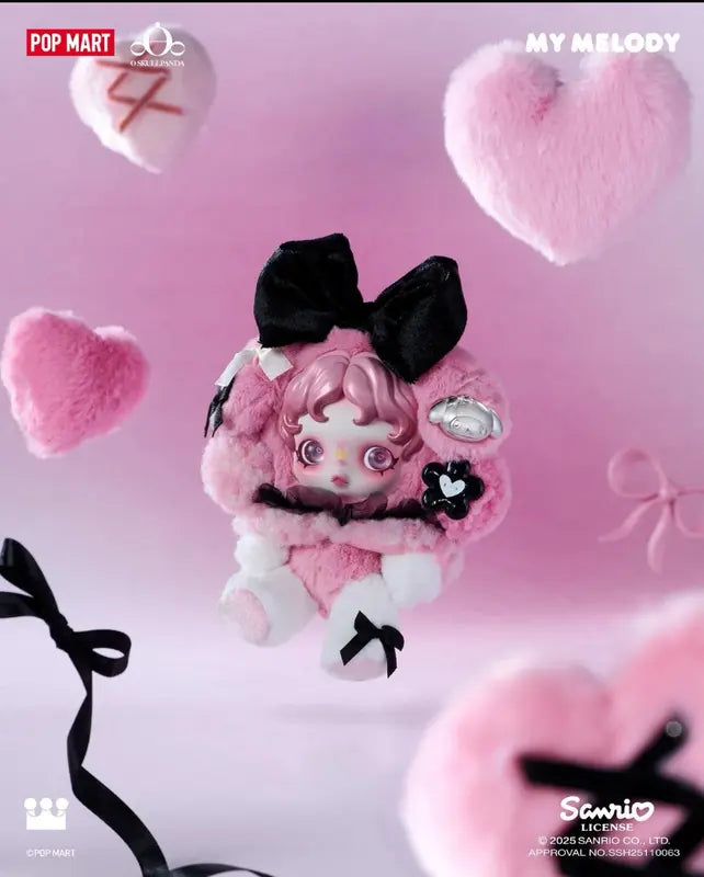 SKULLPANDA × KUROMI & MY MELODY Vinyl Plush Pendant