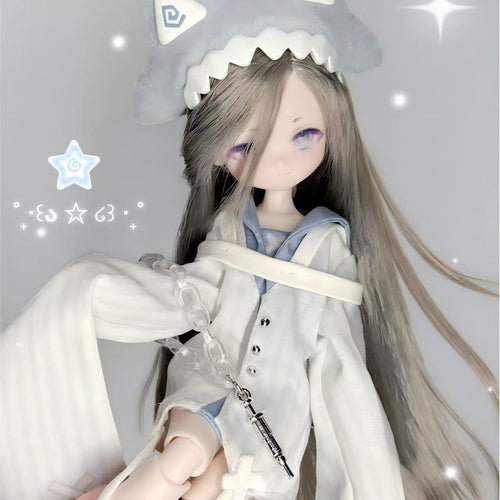 1/8 Scale Horror Character Figurine - High-Quality Action Figure Doll with Sweet-Horror Look, Implanted Hair, Collectible Articulated Model, Vinyl Figurine Collectible, Unisex Toy for Photography, House Decoration (Doll Community Enthusiasts)