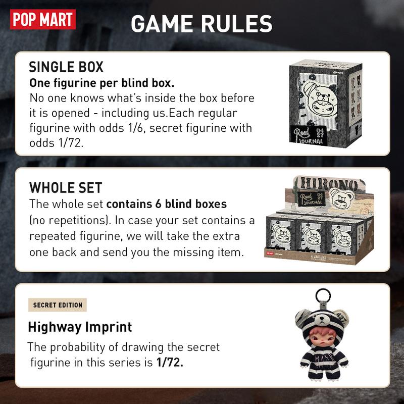 POP MART Hirono Road Journal Series-Plush Doll Pendant Blind Box