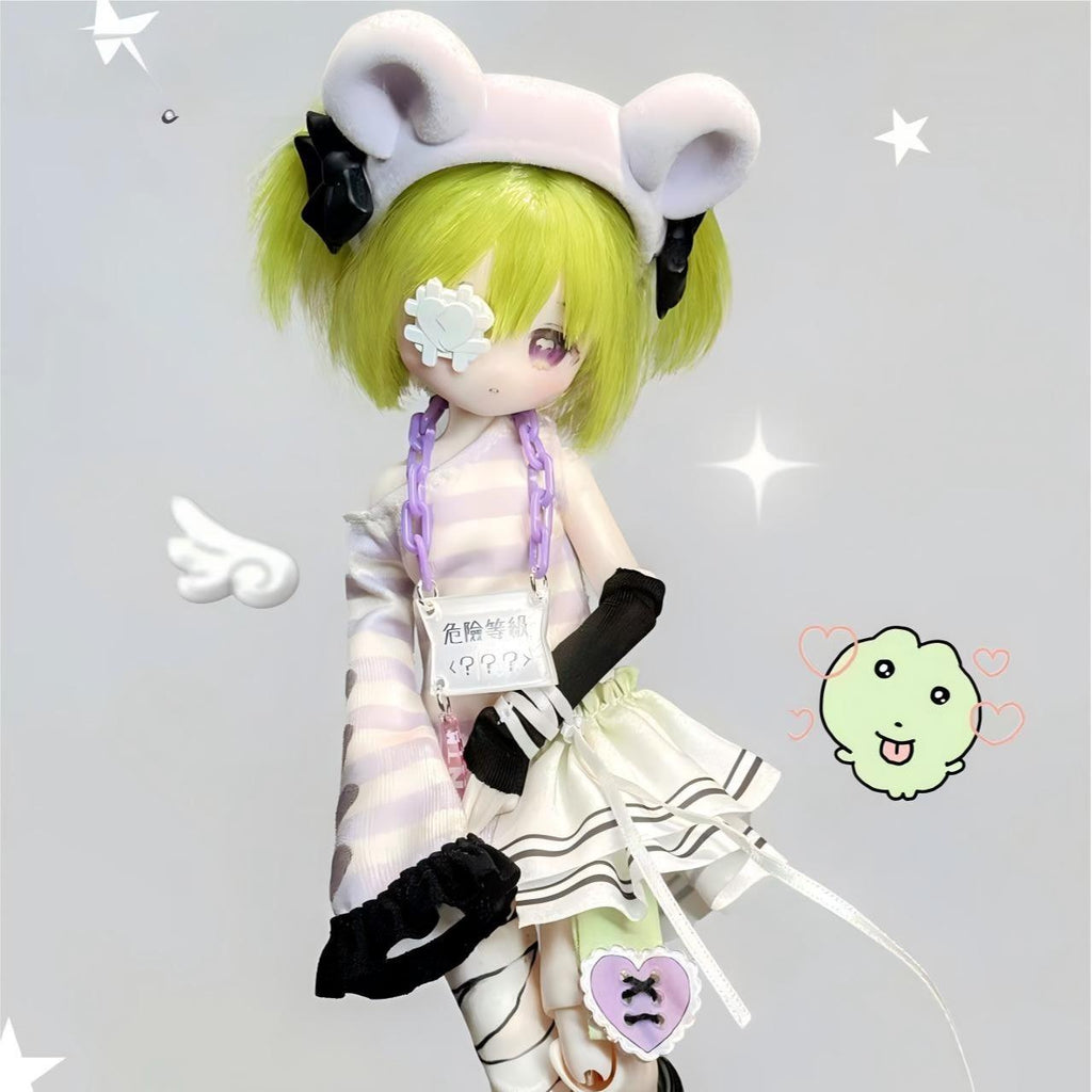 1/8 Scale Horror Character Figurine - High-Quality Action Figure Doll with Sweet-Horror Look, Implanted Hair, Collectible Articulated Model, Vinyl Figurine Collectible, Unisex Toy for Photography, House Decoration (Doll Community Enthusiasts)