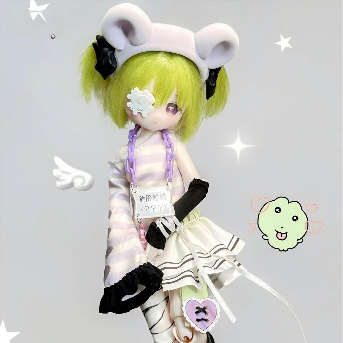 1/8 Scale Horror Character Figurine - High-Quality Action Figure Doll with Sweet-Horror Look, Implanted Hair, Collectible Articulated Model, Vinyl Figurine Collectible, Unisex Toy for Photography, House Decoration (Doll Community Enthusiasts)