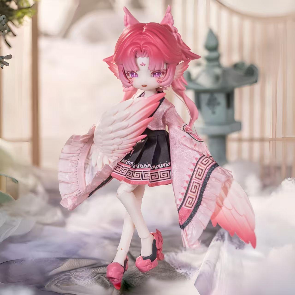 Lulua Cloud Feather Pavilion 25cm BJD Blind Box - Boxed Articulated Character Model Figure, Cute Collectible for Doll Enthusiasts, Includes 1 Unit & 1 Mini Care Guide, Articulated Figures