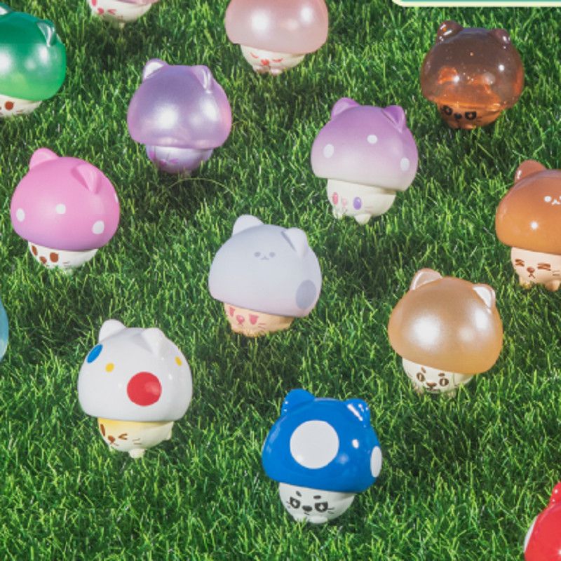 Versatile Mushroom Cat Mini Bean Figures Blind Box