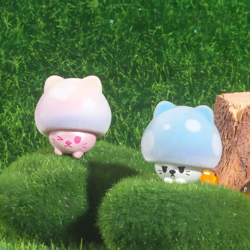 Versatile Mushroom Cat Mini Bean Figures Blind Box