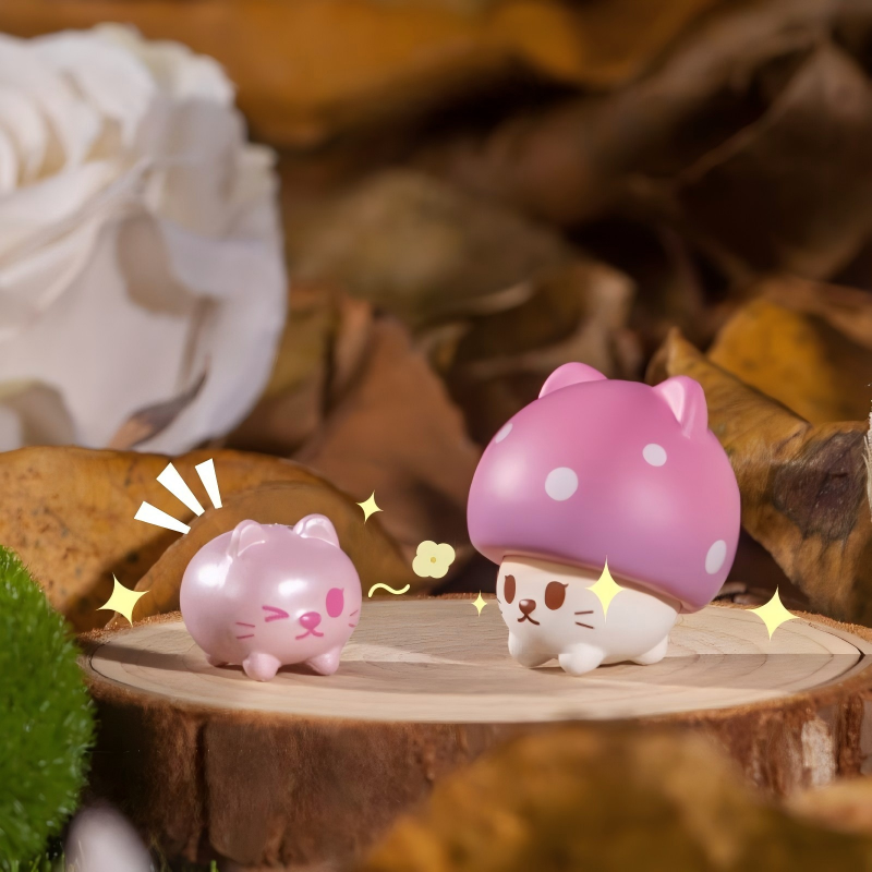 Versatile Mushroom Cat Mini Bean Figures Blind Box
