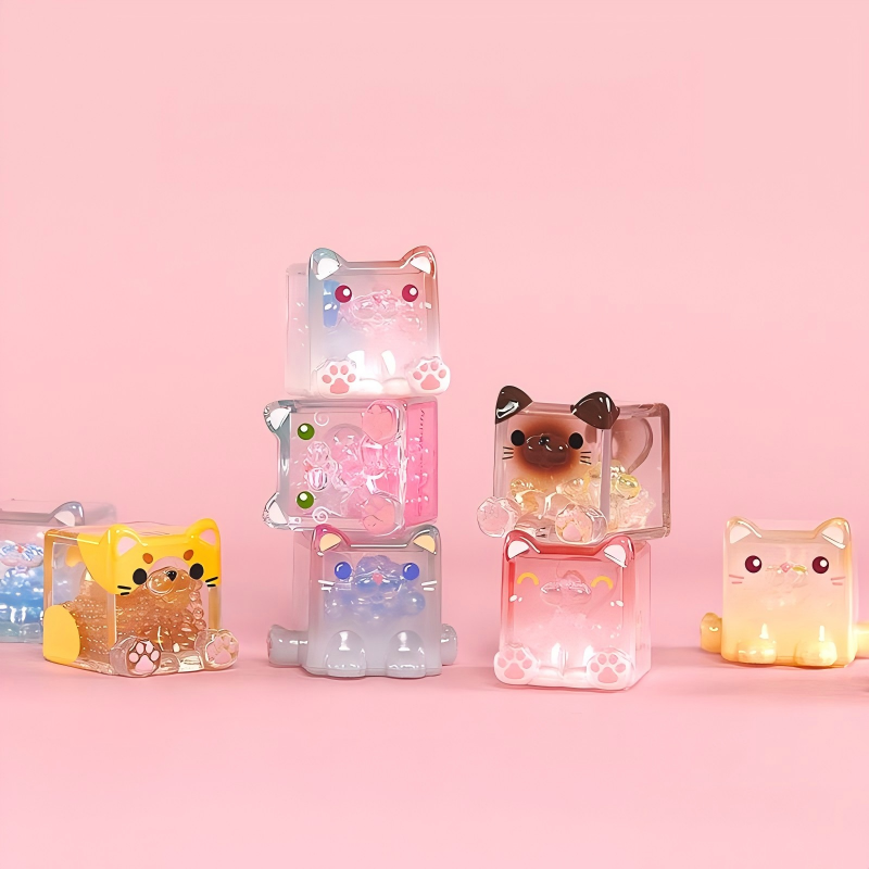 Square Stacking Cat Big Ice Cool Series Figures Blind Box