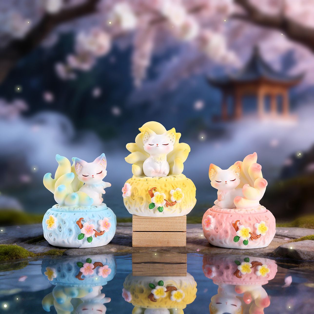 Kunlun Nine-Tailed Fox Incense Burner Series Figures Blind Box