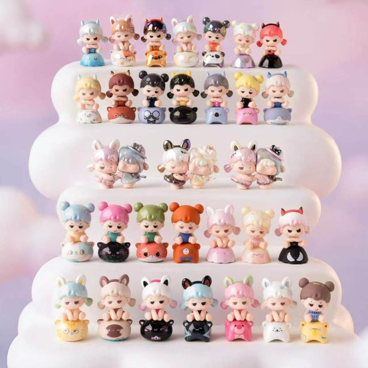 Mengdana Little World Mini Bean Blind Bag, Detachable Animal Dolls, DIY Desk Ornaments Collectible Gift