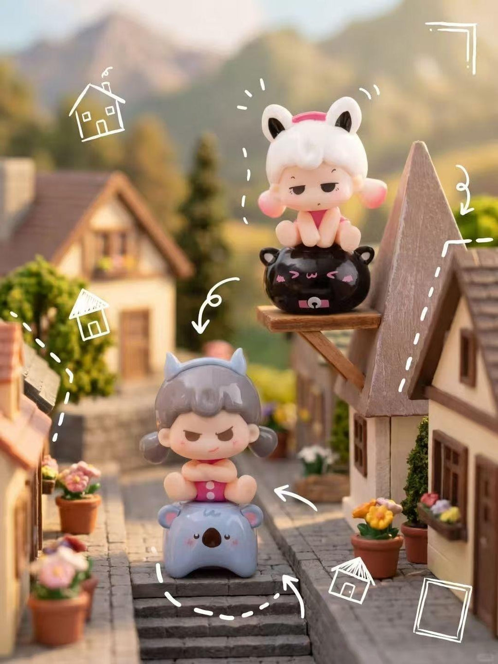 Mengdana Little World Mini Bean Blind Bag, Detachable Animal Dolls, DIY Desk Ornaments Collectible Gift