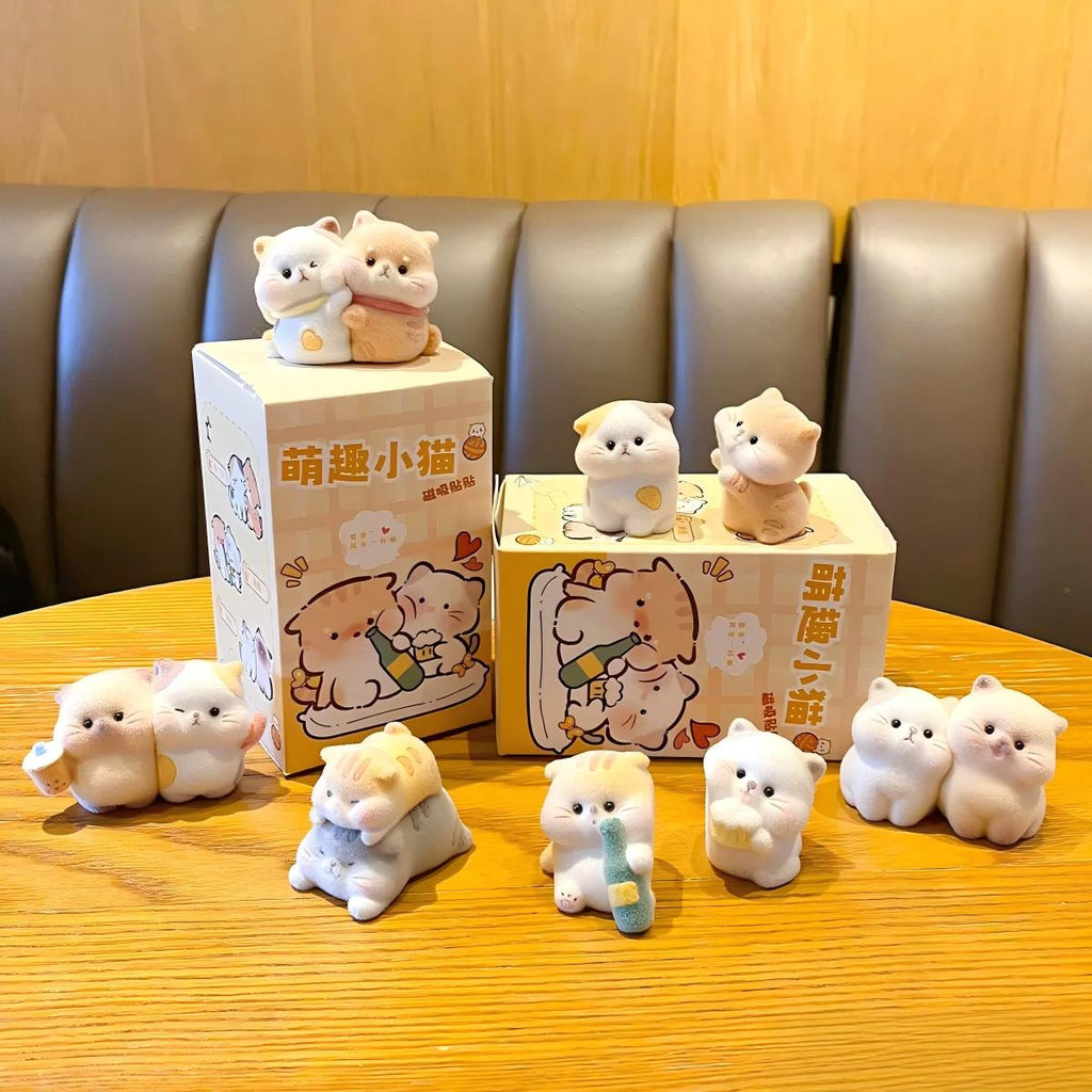 Cute Flocked Cat Sticker Series Blind Box