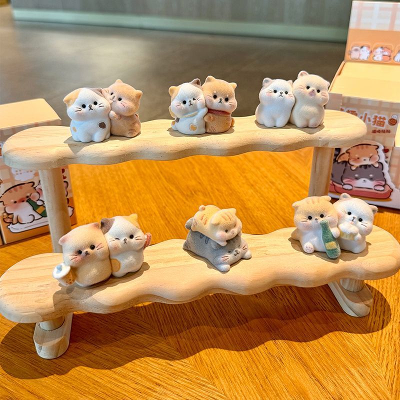 Cute Flocked Cat Sticker Series Blind Box