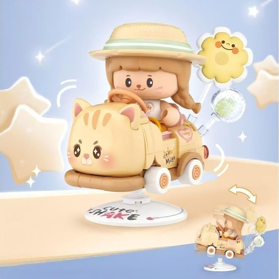 LOZ Mini Pet Rocking Car Building Blocks | Spring Bumper Car