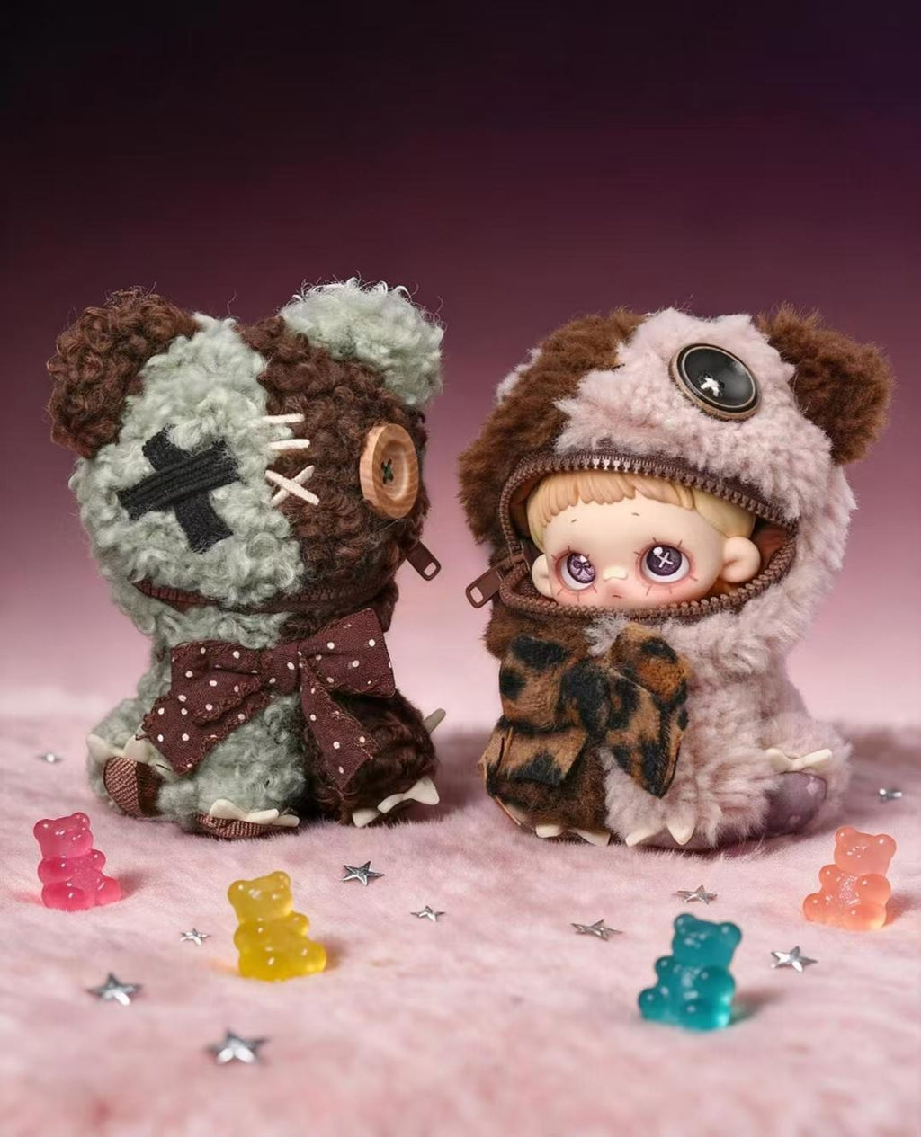 Greedy Bear Series Plush Blind Box, Dual‑Form Transformable Doll, Bag Charm, Trendy Toy Collectible Gift