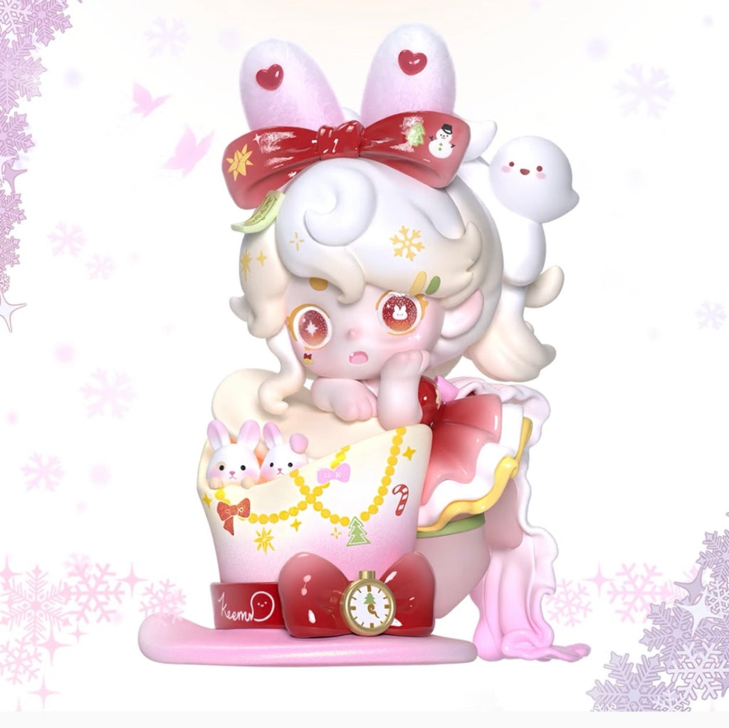 Keeno Rabbit Christmas Hang‑Card Collectible Figure, Limited Christmas Themed Carded Toy for Collection & Display