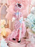 Schrödinger's Cat Blister-Pack Figure: Articulated Cat-Eared Figure in a Pink Dress – Trendy Collectible Art Toy
