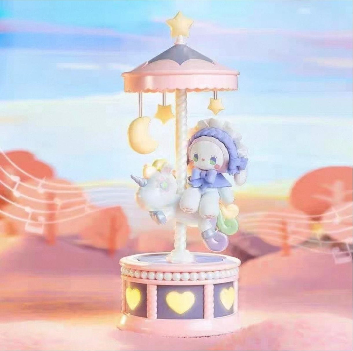 EMMA Enchanted Forest Dreamy Pony Music Box – Cute Rotating Carousel Music Box – Desktop Ornament & Birthday Gift