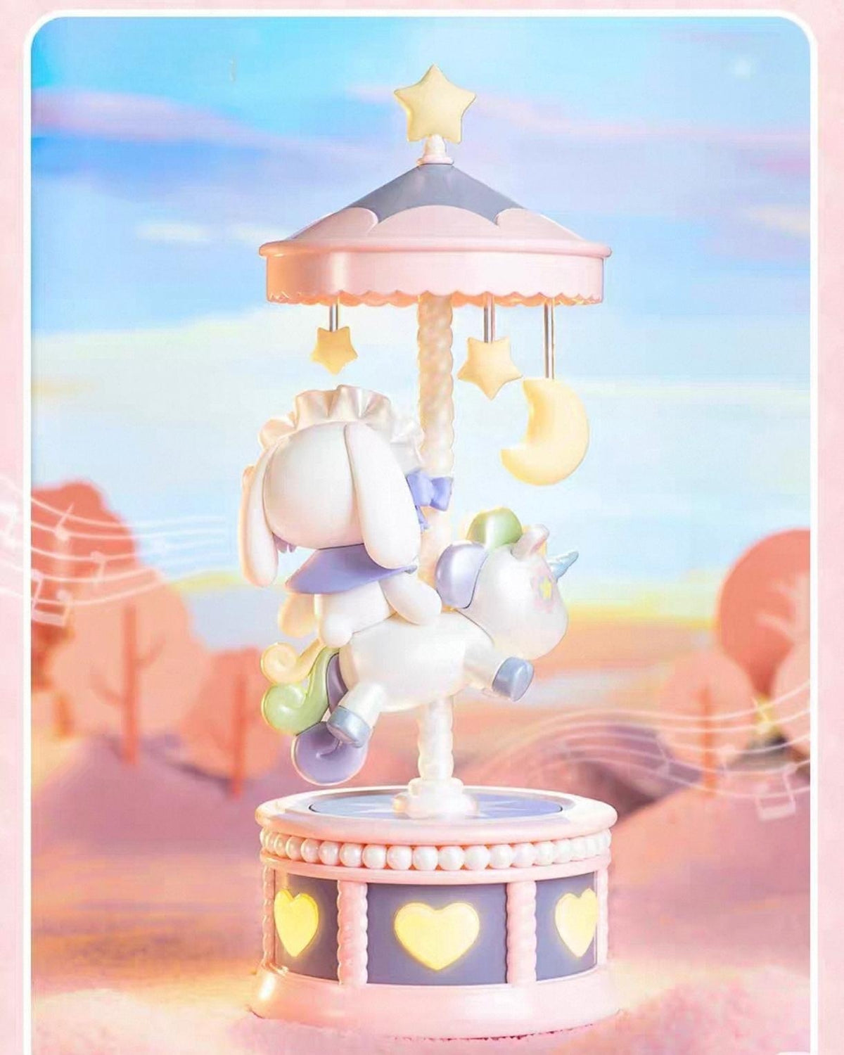 EMMA Enchanted Forest Dreamy Pony Music Box – Cute Rotating Carousel Music Box – Desktop Ornament & Birthday Gift